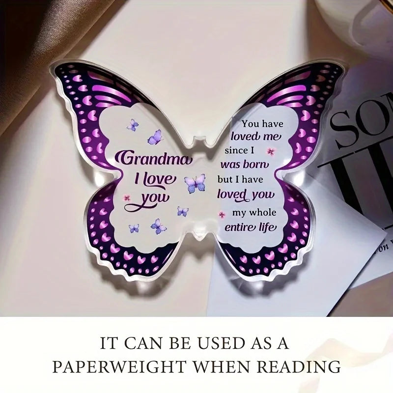 Grandma I Love You Butterfly Acrylic Plaque