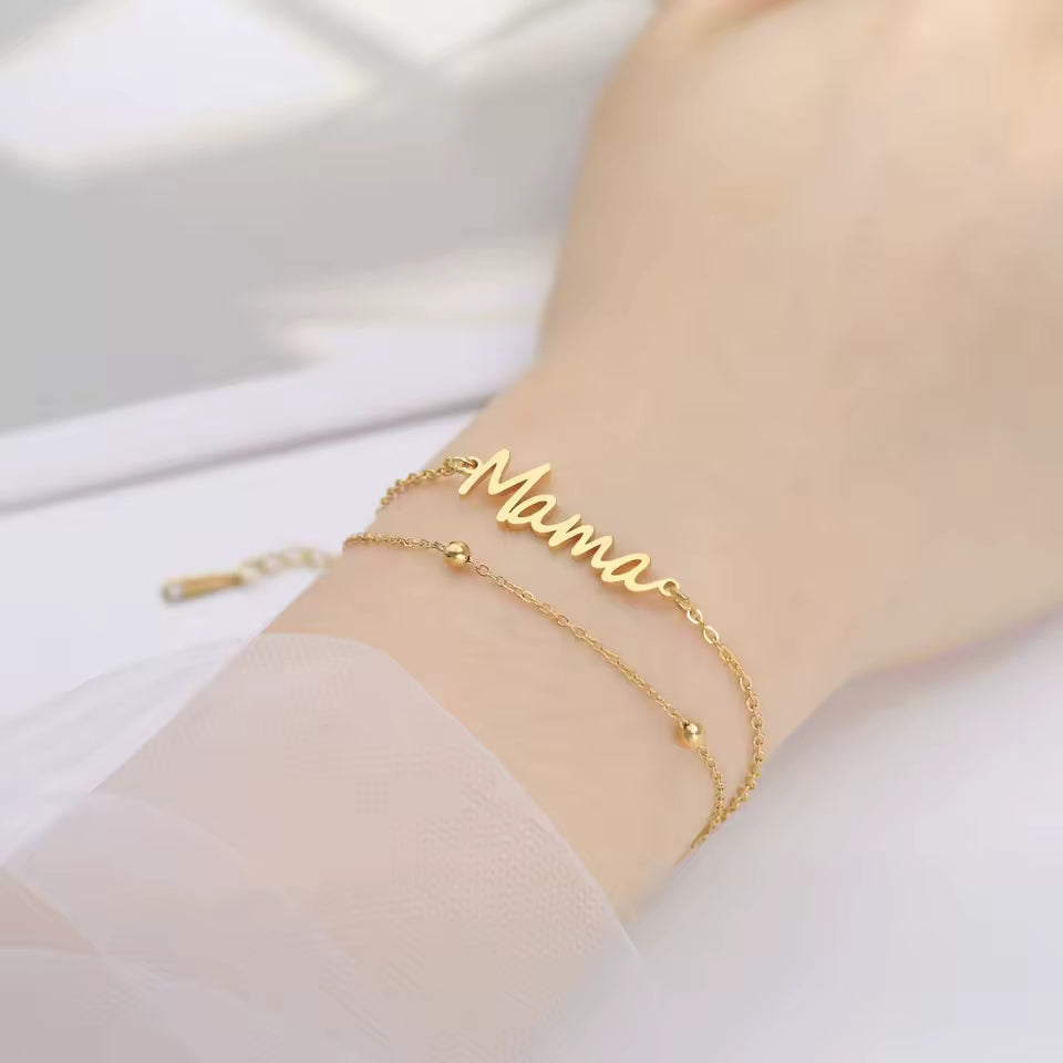 Letter Mama Charm Bracelet