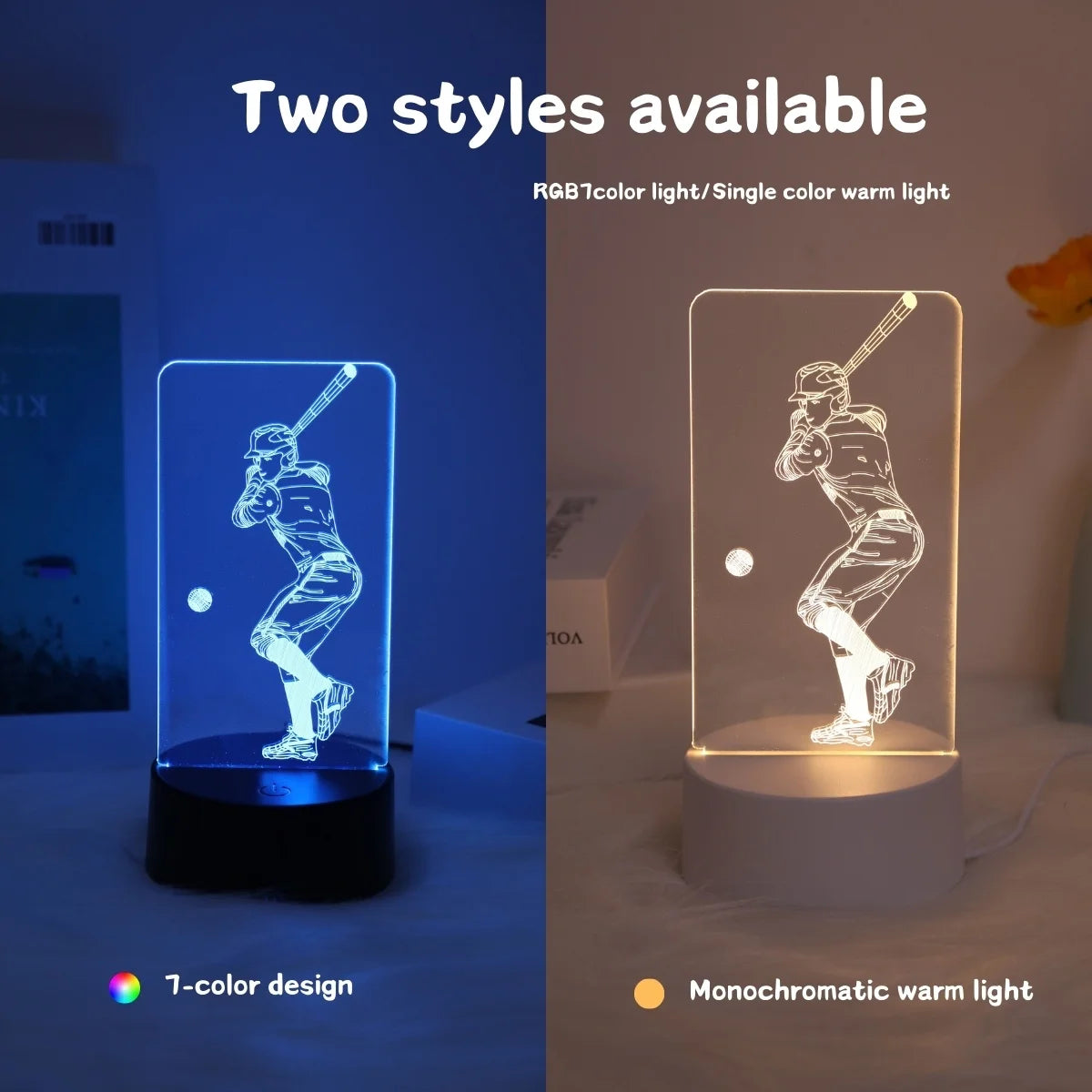 “For the Love of the Game” Softball 3D LED Night Light