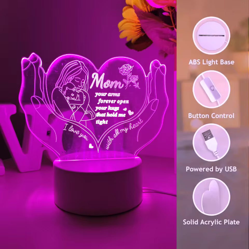 “With All My Heart” 3D LED Night Light