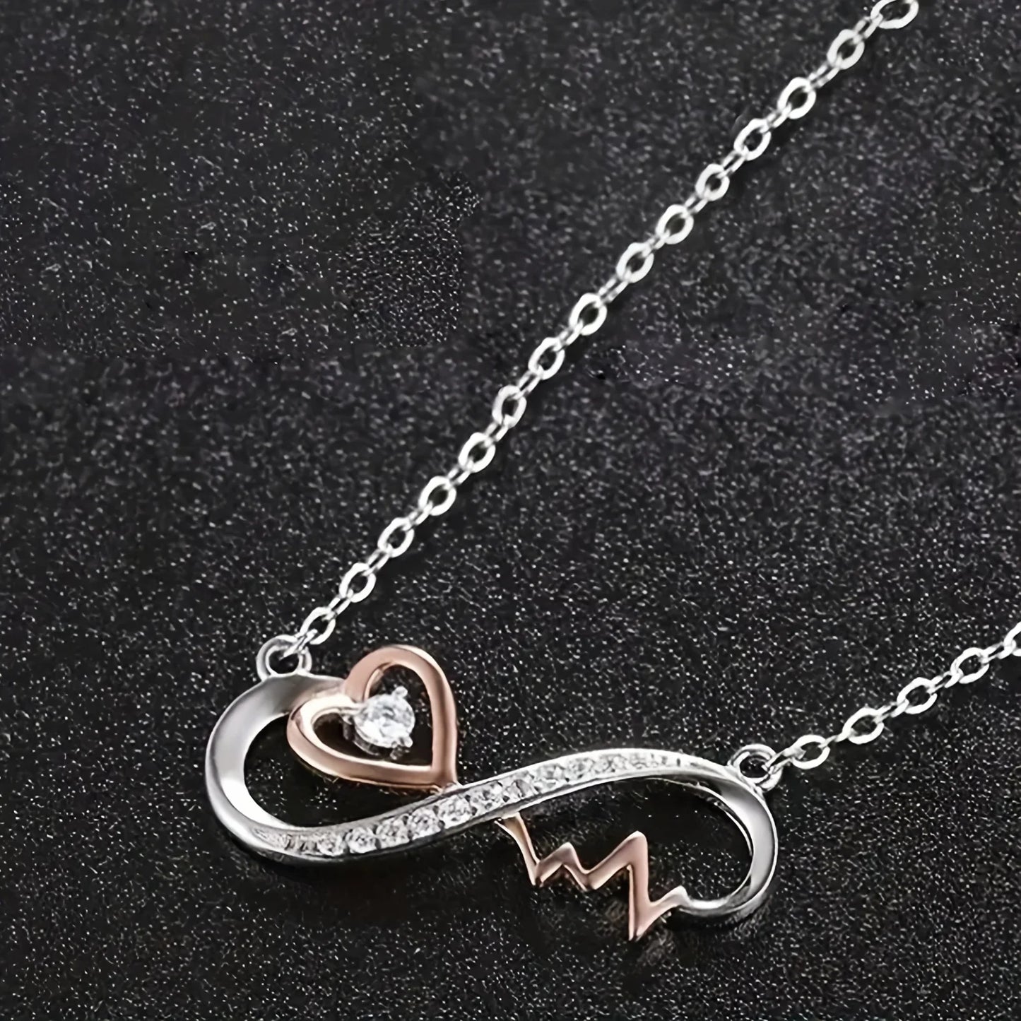 To My Beautiful Granddaughter Infinite Love and Heartbeat Necklace