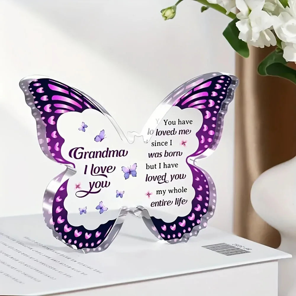 Grandma I Love You Butterfly Acrylic Plaque