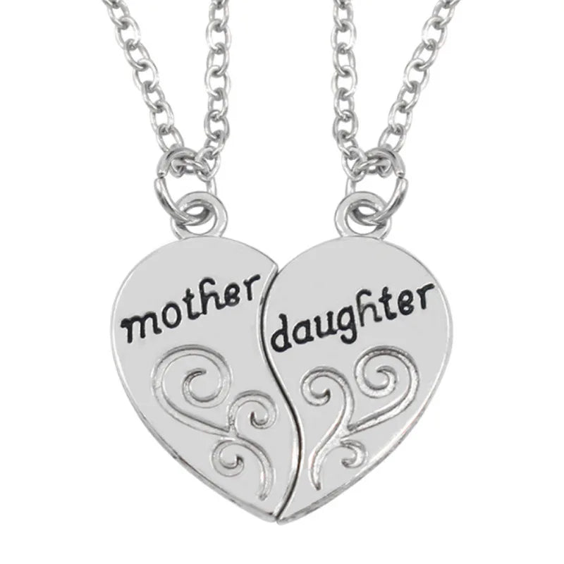“Two Halves, One Heart” – Mother Daughter Necklace Set