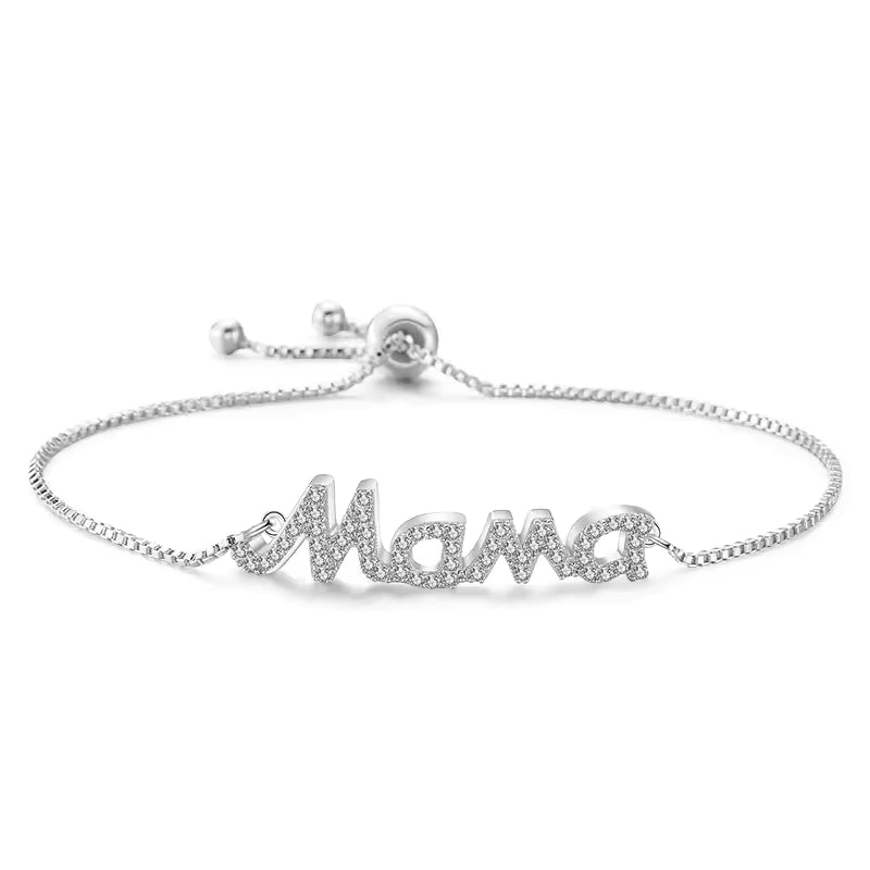Mama Letter Zircon Bracelet