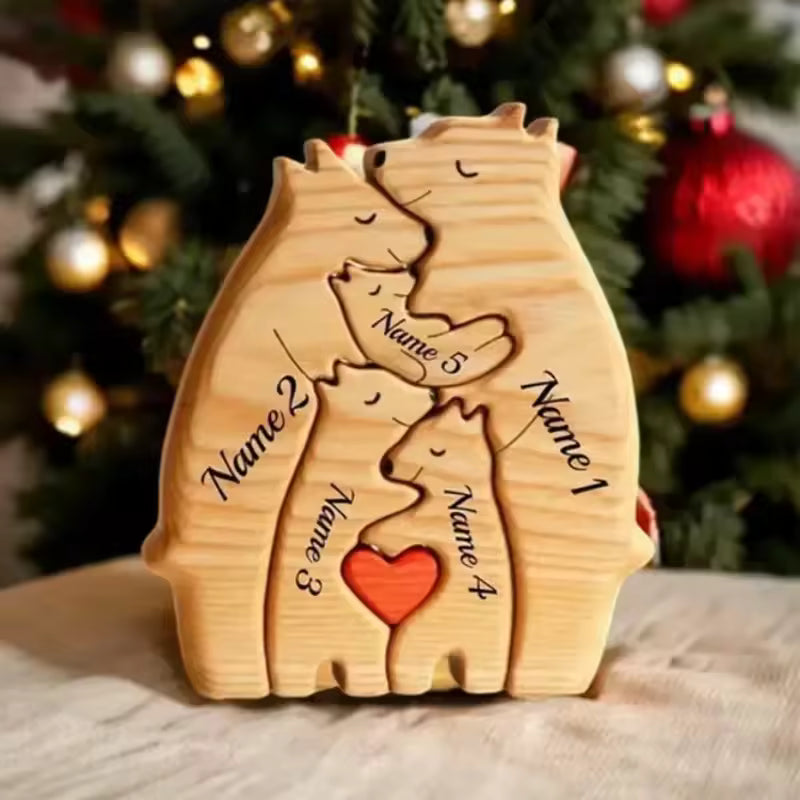 Personalized Hugging Bear Family Puzzle