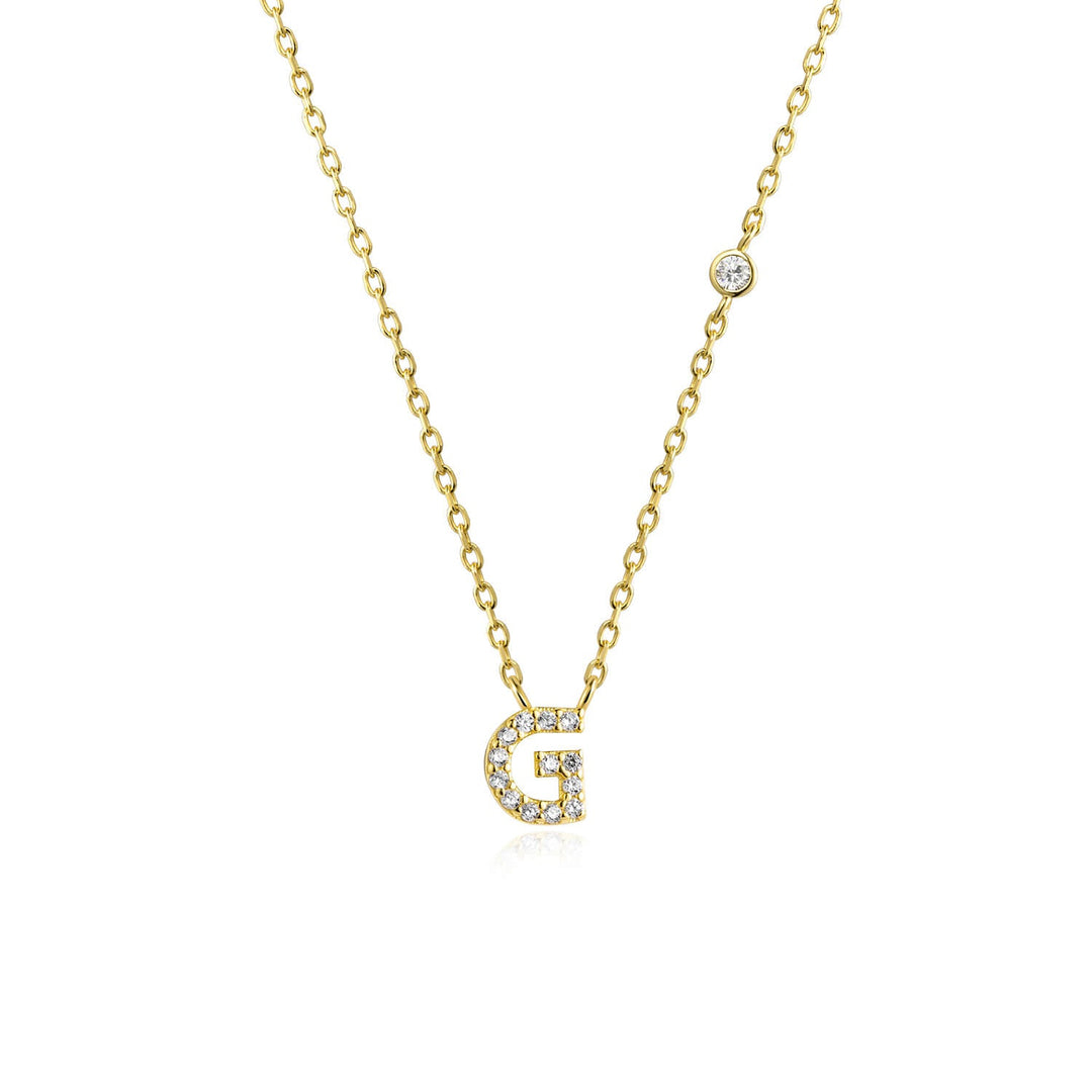 Stone Letter Necklace - Gold