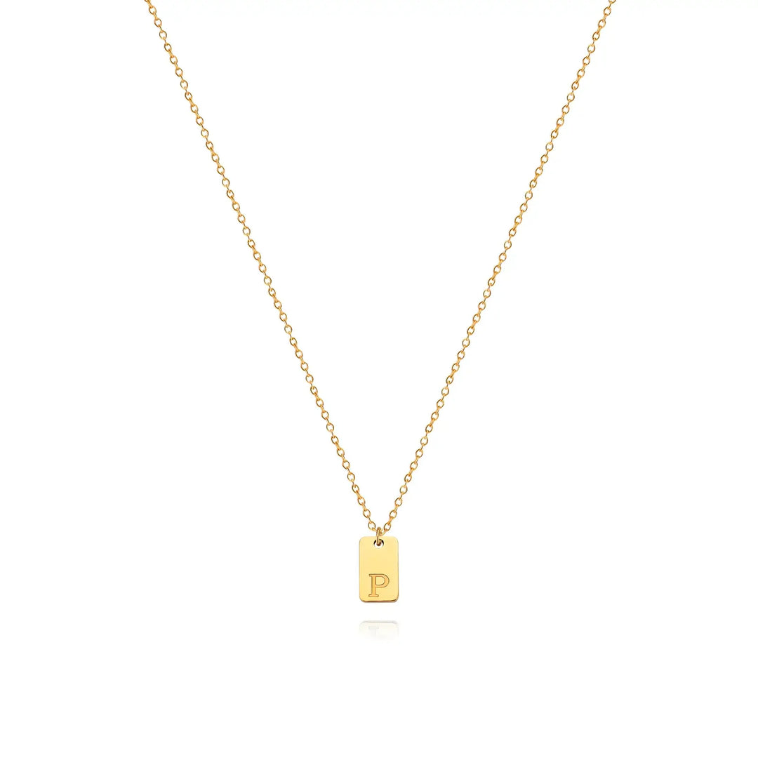 Plate Letter Necklace