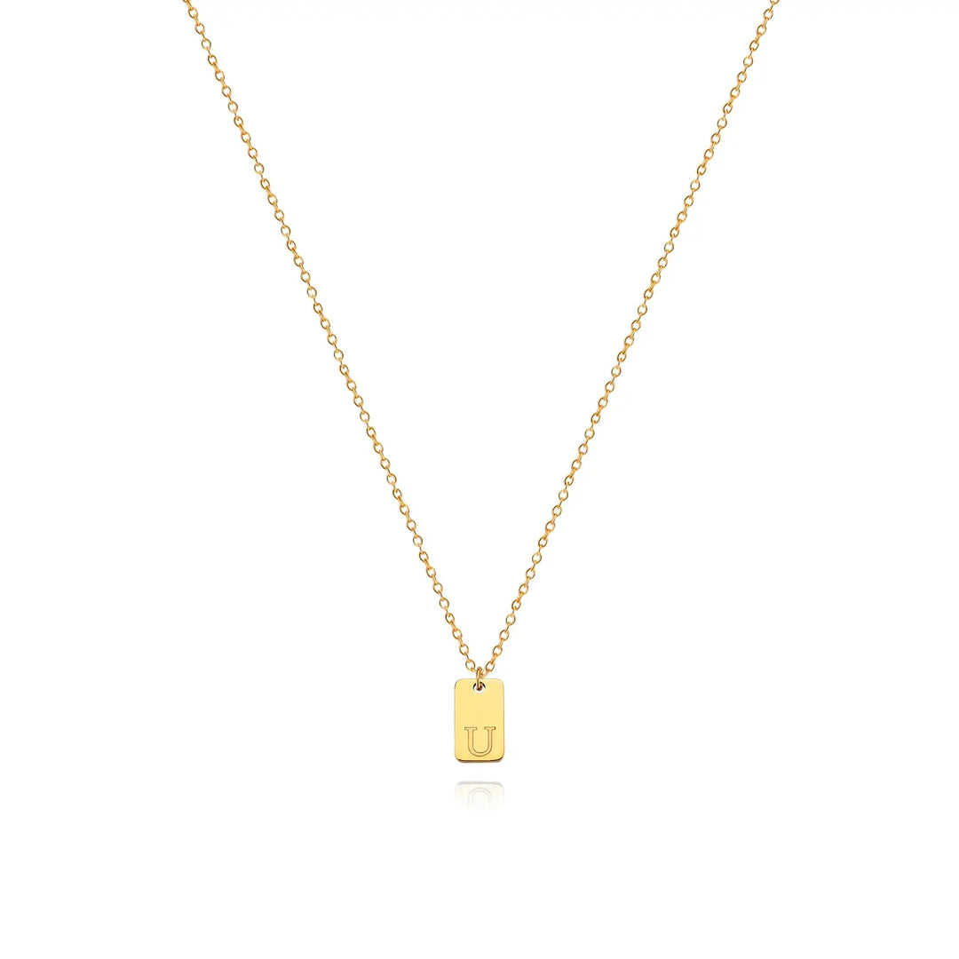 Plate Letter Necklace