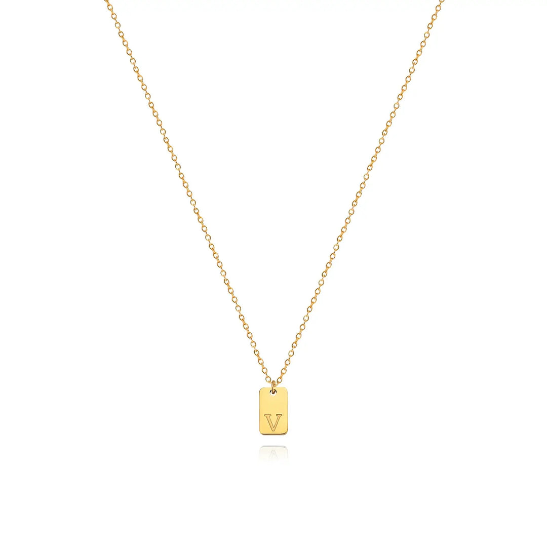 Plate Letter Necklace
