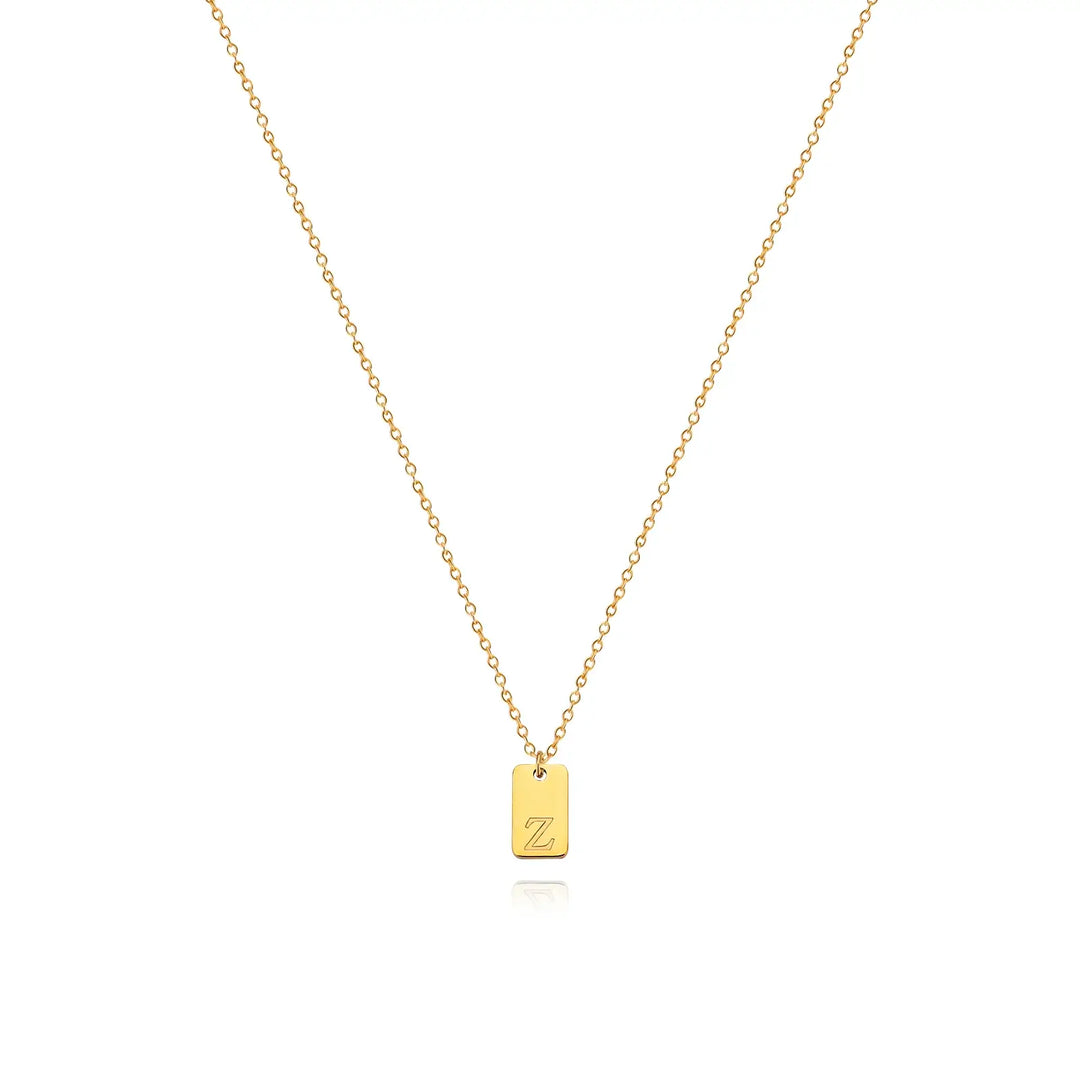 Plate Letter Necklace