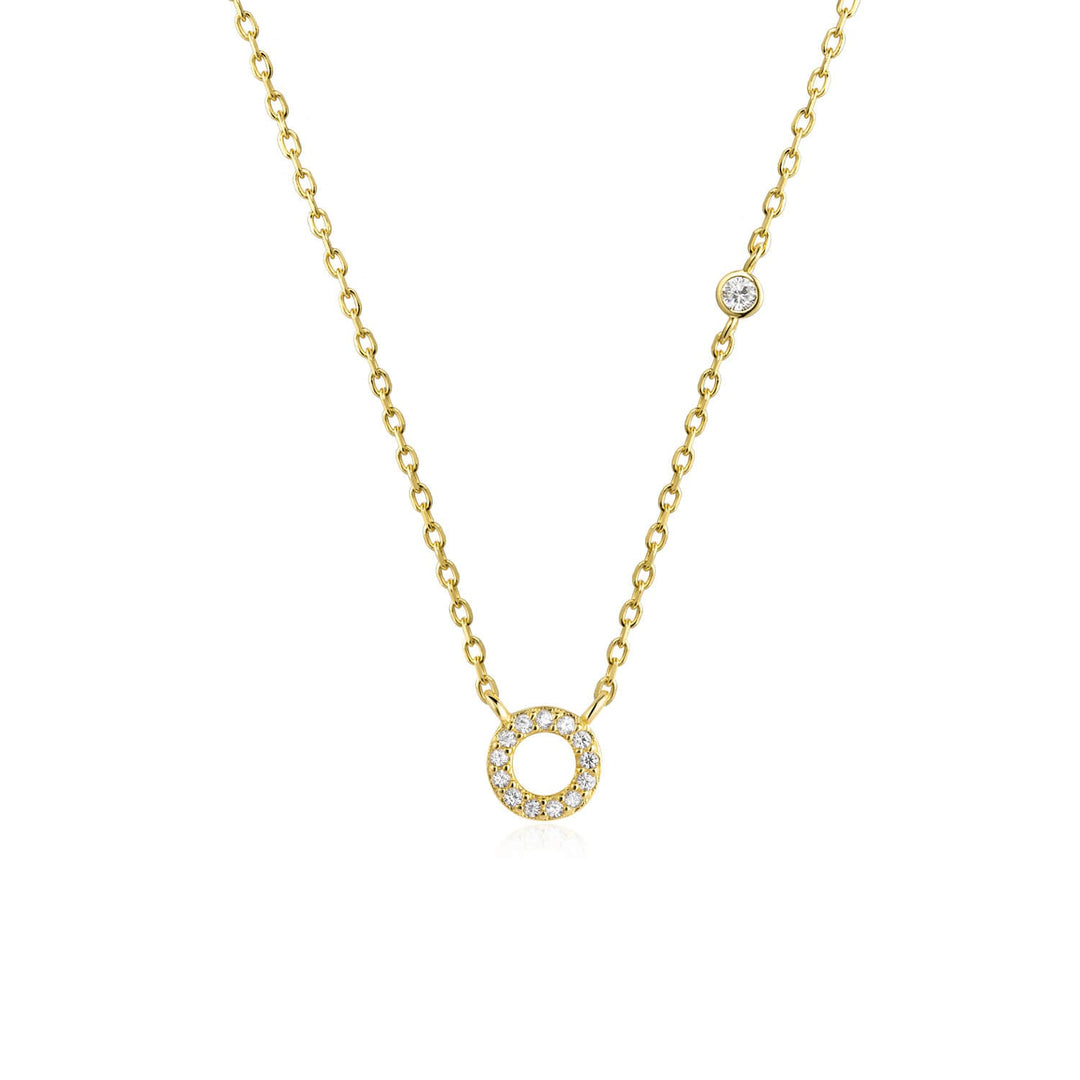 Stone Letter Necklace - Gold