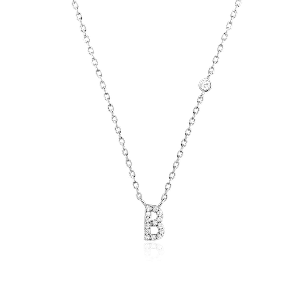 Stone Letter Necklace - Silver