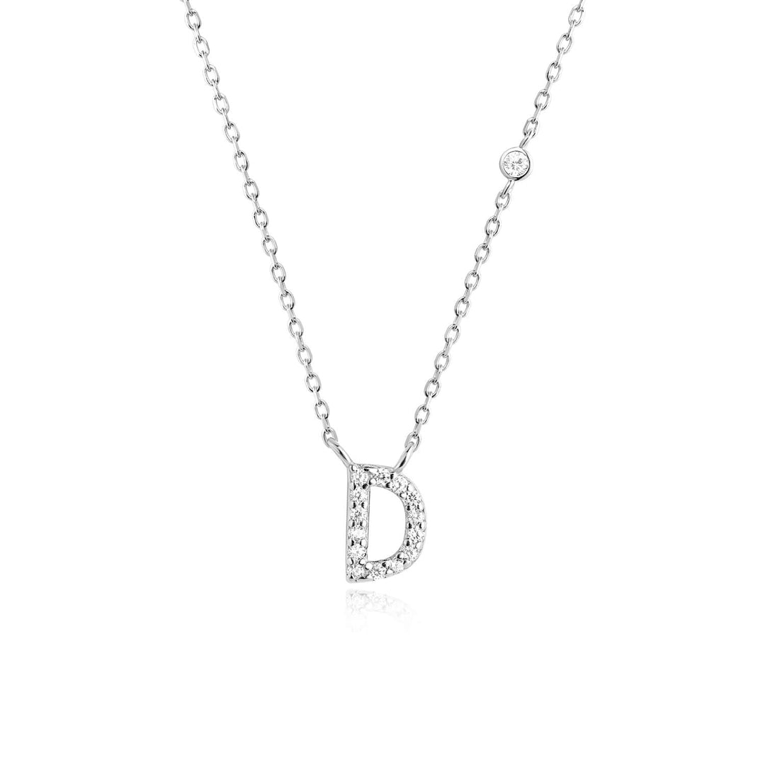 Stone Letter Necklace - Silver