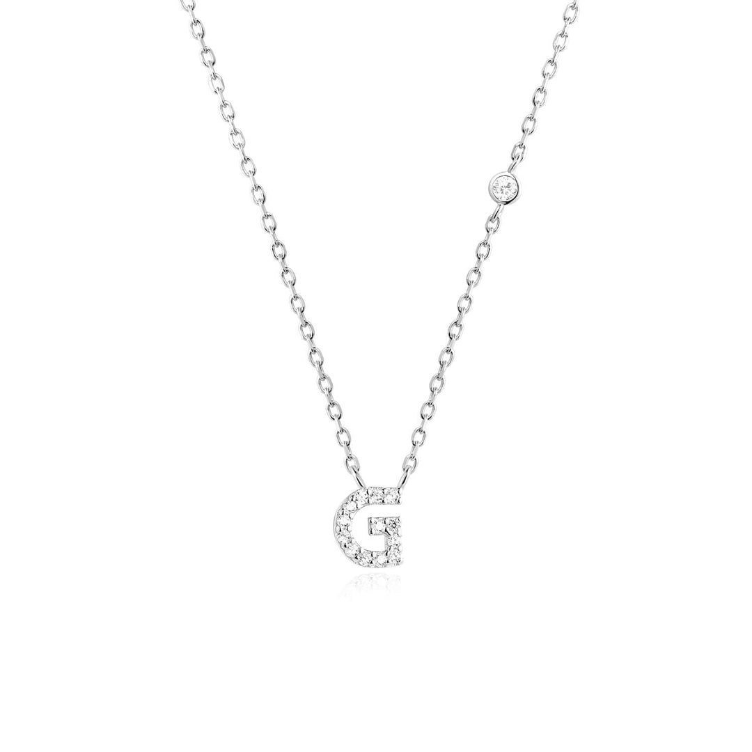Stone Letter Necklace - Silver