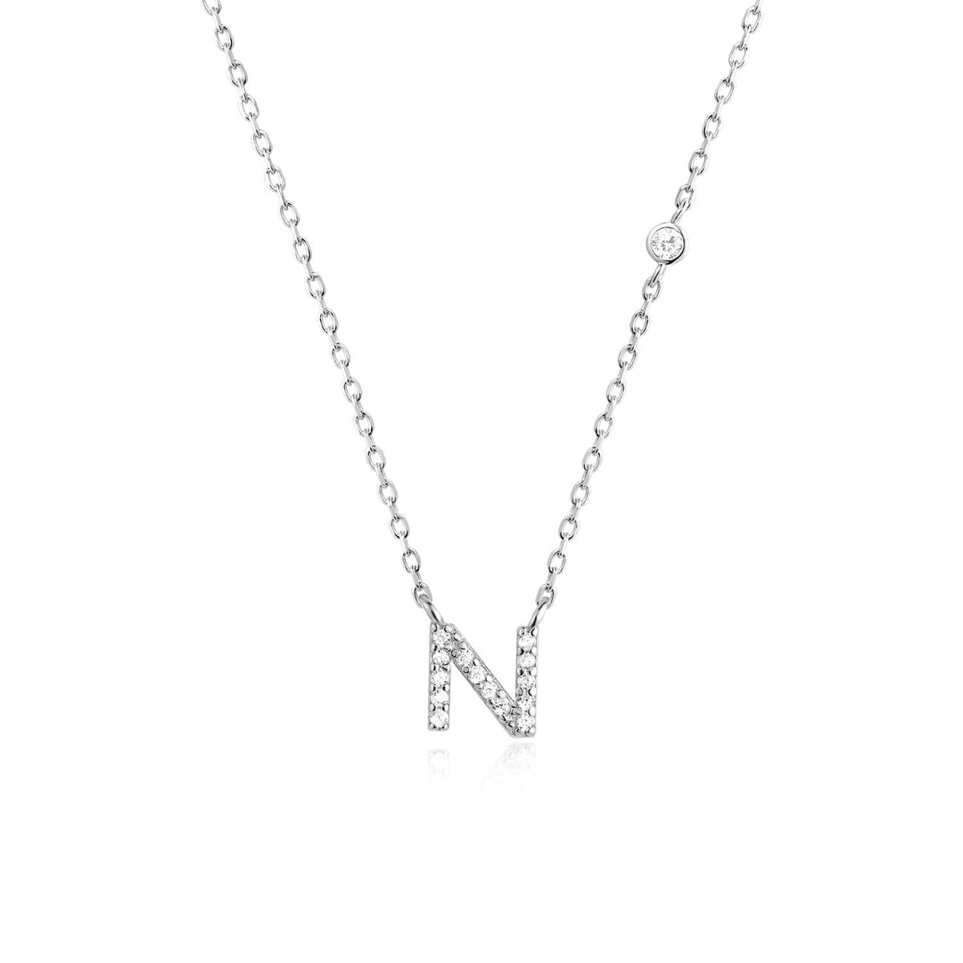 Stone Letter Necklace - Silver