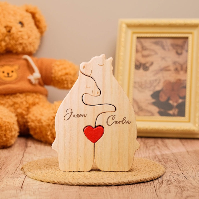 Personalized Hugging Bear Family Puzzle