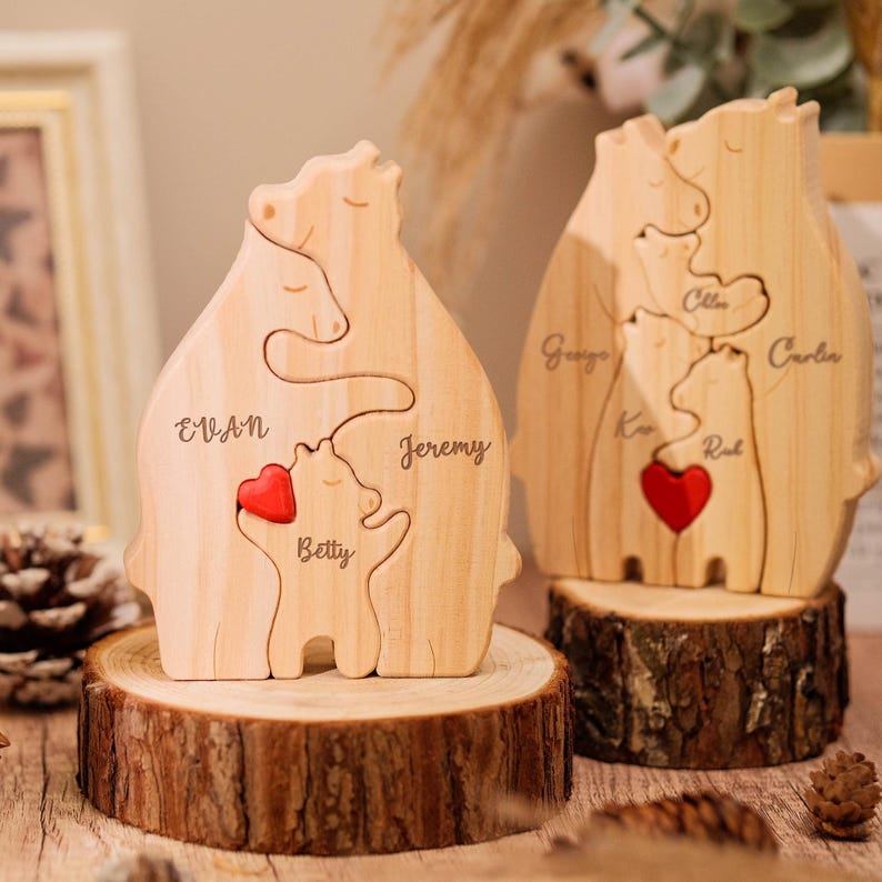 Personalized Hugging Bear Family Puzzle
