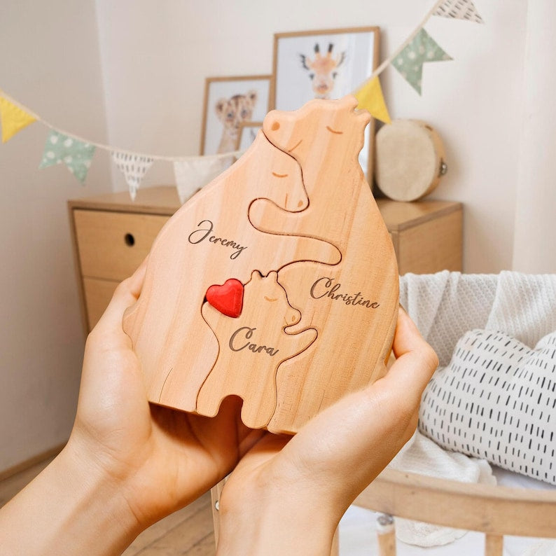 Personalized Hugging Bear Family Puzzle
