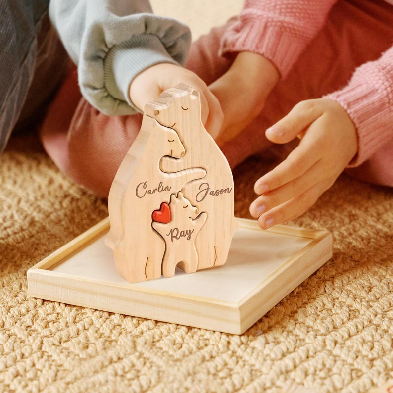 Personalized Hugging Bear Family Puzzle