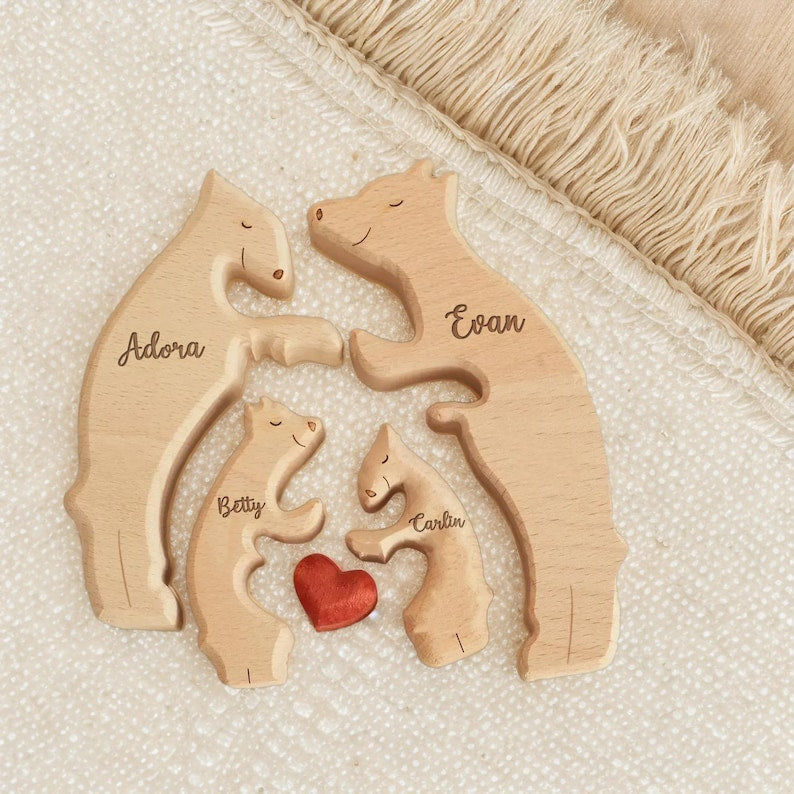 Personalized Hugging Bear Family Puzzle