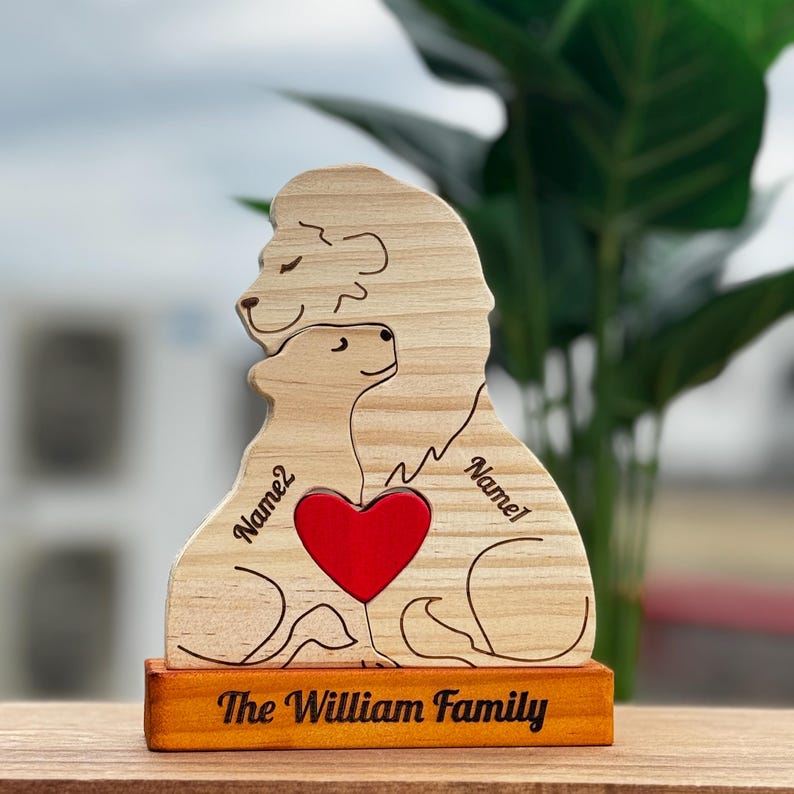 Lion Family New Version - Personalized Wooden Lion Family Puzzle