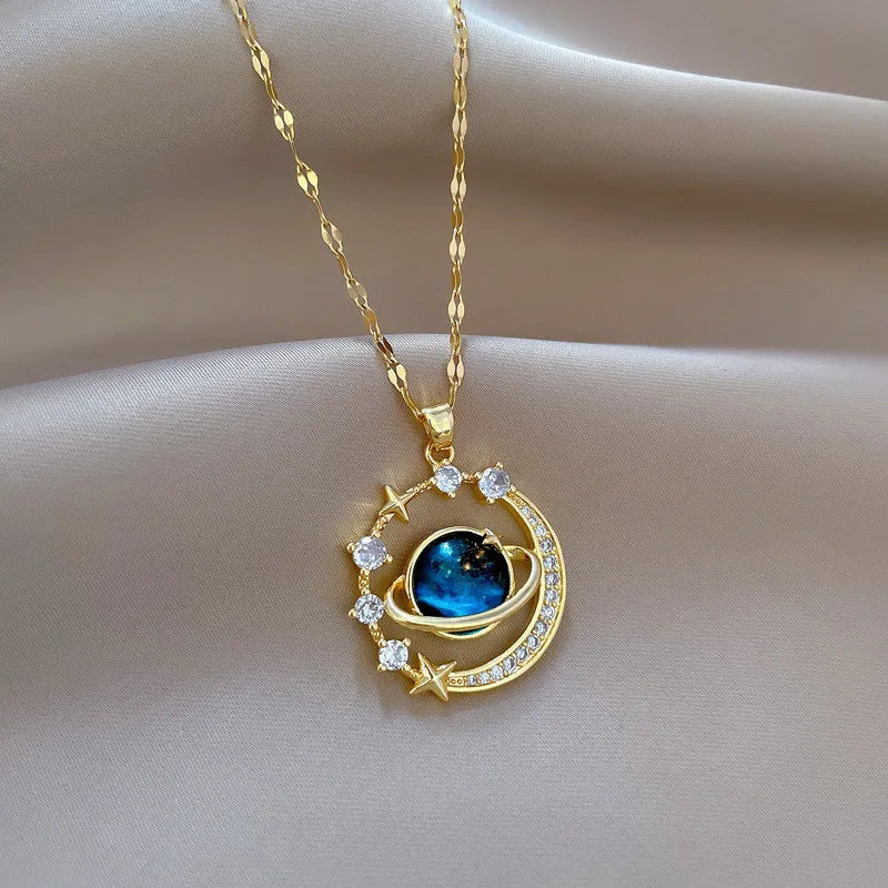 Zircon Moon Necklace