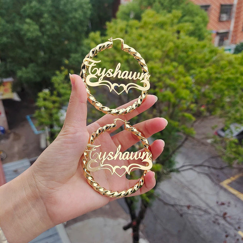 Personalized Name Hoop Earrings