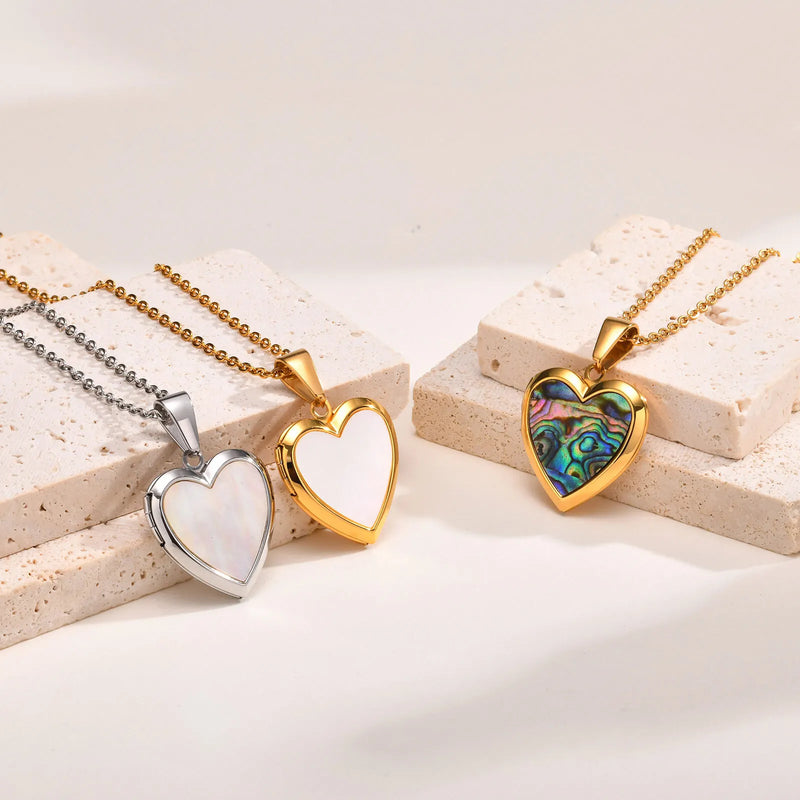 Open Heart Locket Necklace