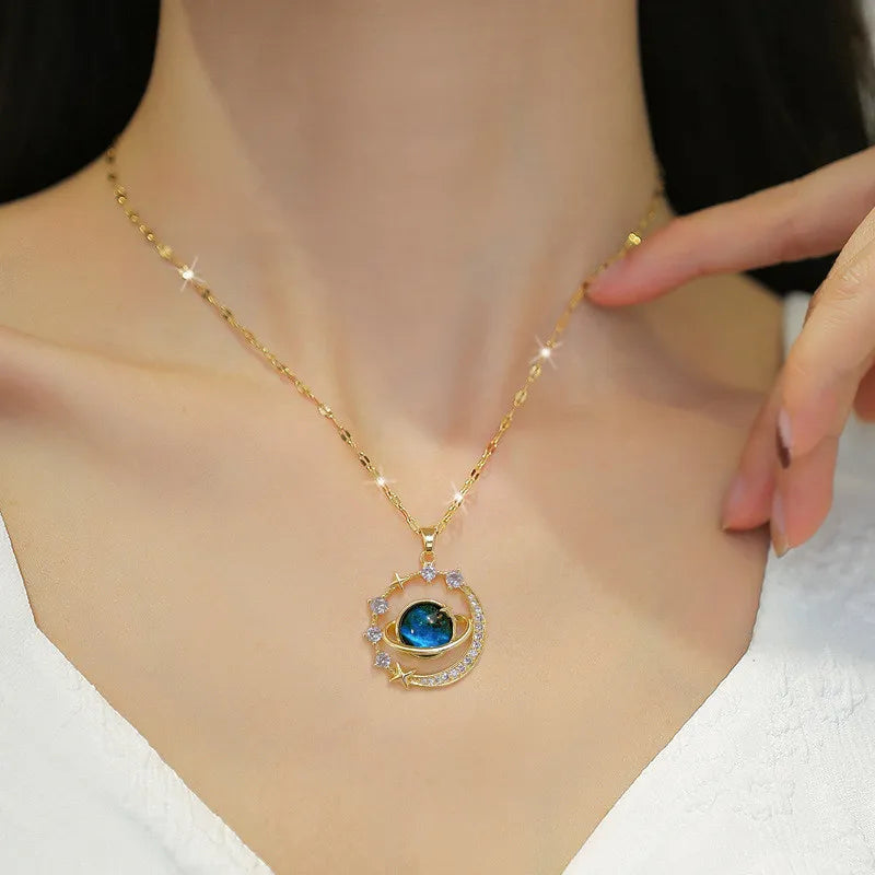Zircon Moon Necklace