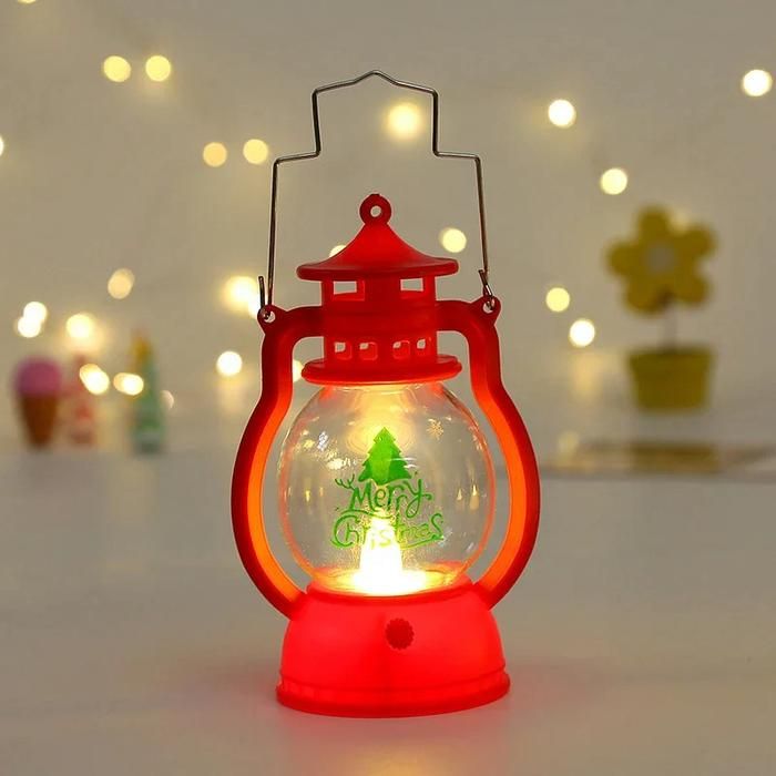 Portable LED Red Christmas Tree Lantern Indoor Decor LD68