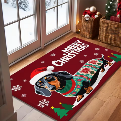 Dachshund Chrismas Mat