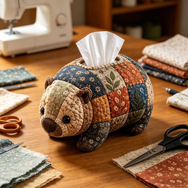 DIY Patchwork Animal Tissue Box Cover Kit | Cute Forest & Outback Friends Series