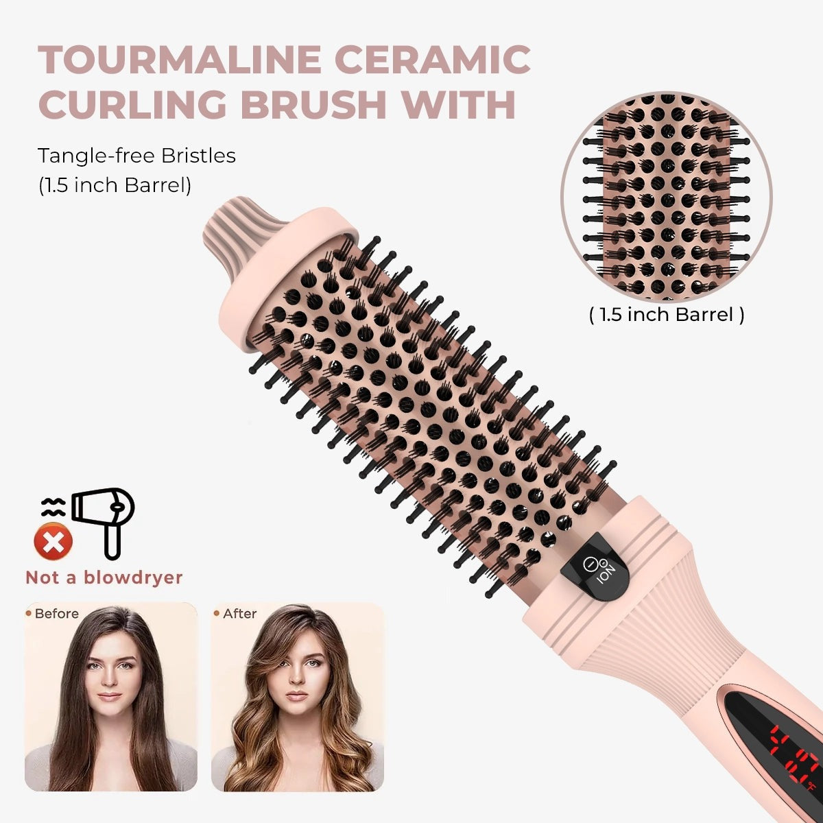 Cetosy™ 3-in-1 Pro Negative Ion Two PTC Heaters Thermal Brush