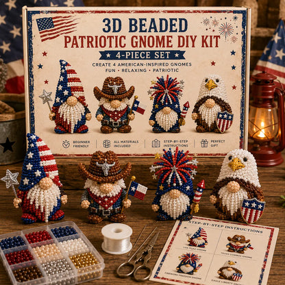 3D Beaded Gnome DIY Craft Kit - The Cozy Miniature World Series