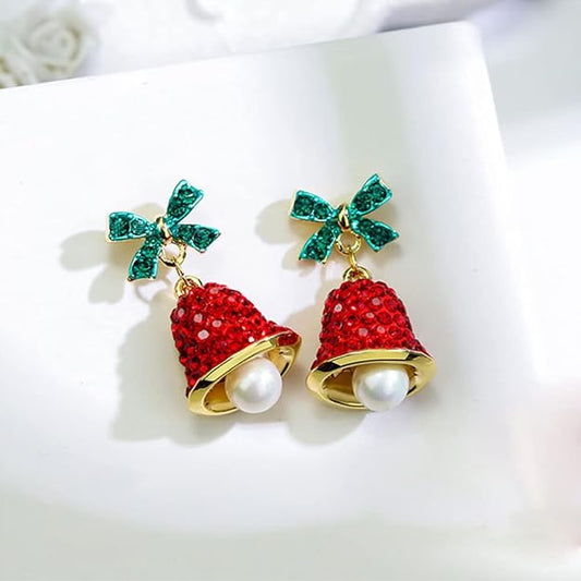 Christmas Bowknot Bell Earrings