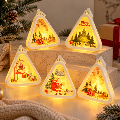 Vintage Triangle White LED Christmas Night Light LD71