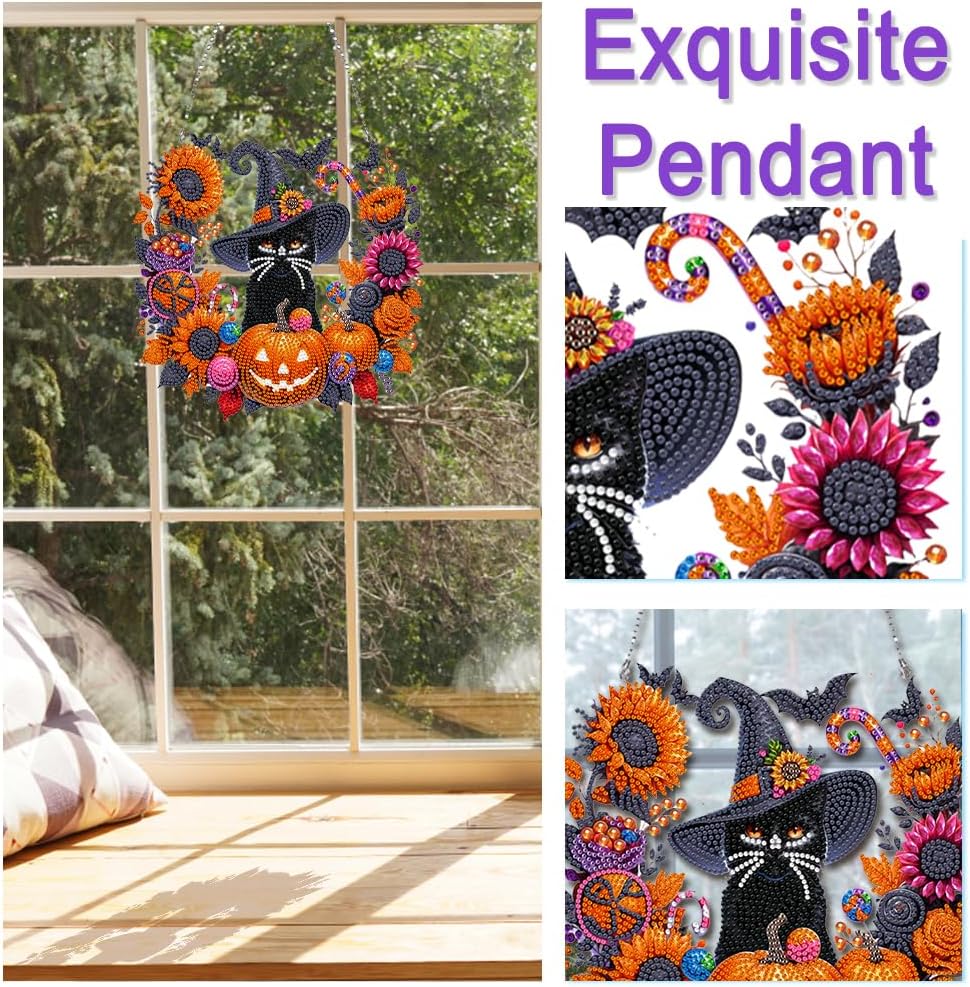 DIY Sun Catcher with Pumpkins, Candy & Flowers – Hanging Rhinestone Decor
