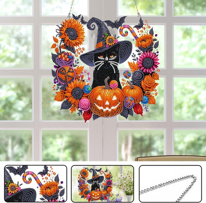DIY Sun Catcher with Pumpkins, Candy & Flowers – Hanging Rhinestone Decor
