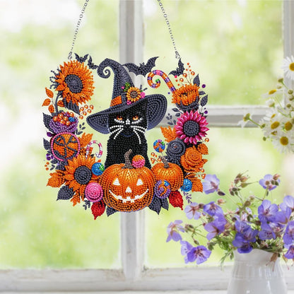 DIY Sun Catcher with Pumpkins, Candy & Flowers – Hanging Rhinestone Decor