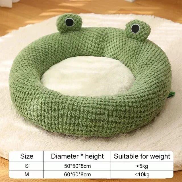 Cute Frog Hooded Cat Bed Pet House Bed QH2