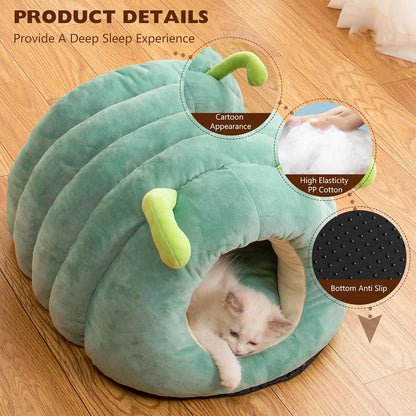 Cute Caterpillar Shape Pet House Bed QH4