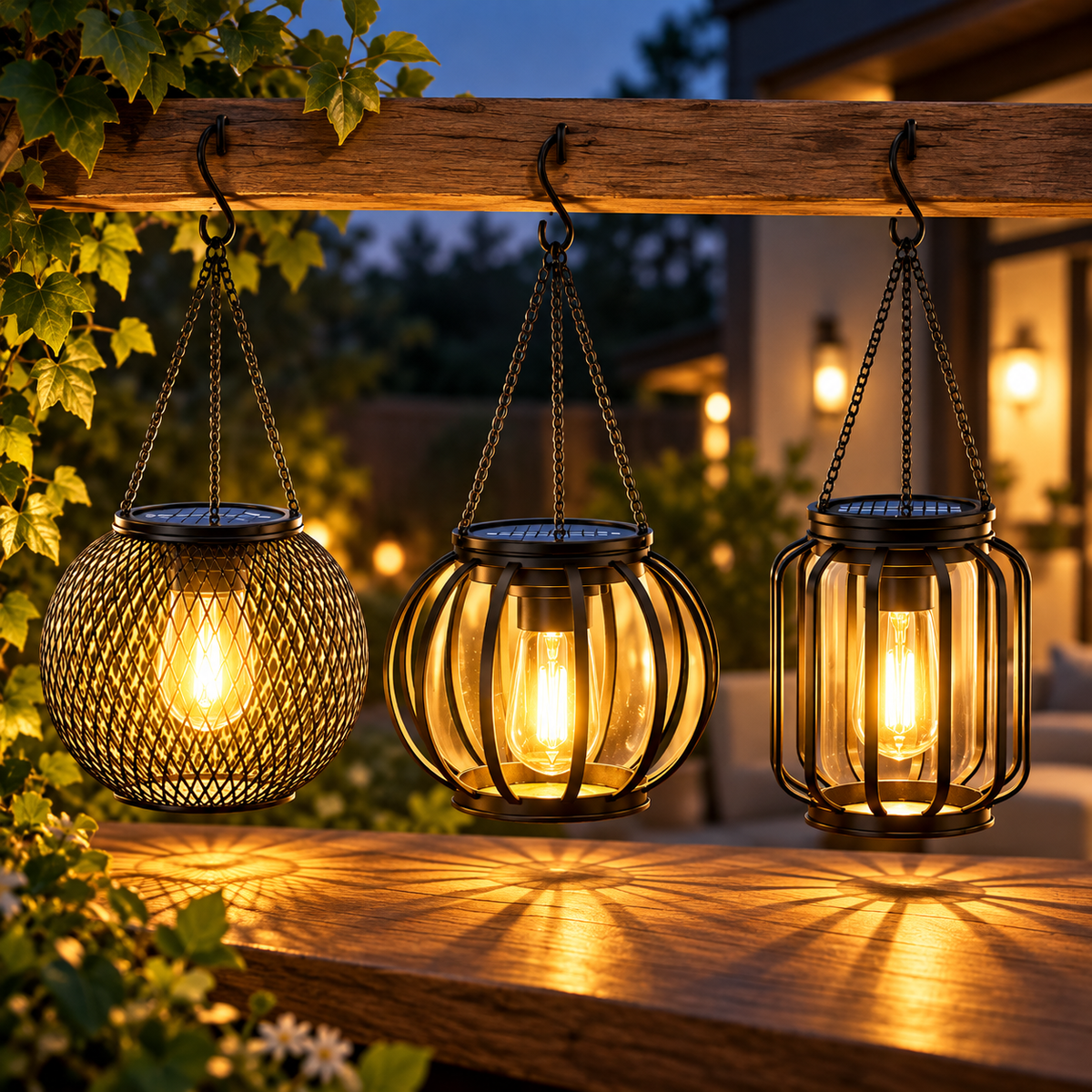 Solar Lantern Led Light Daylight Sensor Garden Lamps Lights Outdoor LD75