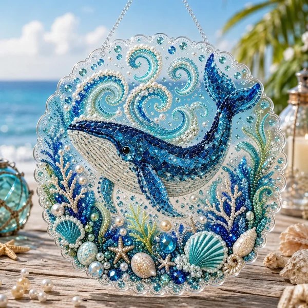 Ocean Whale Crystal Suncatcher DIY Diamond Painting Kit CELD20