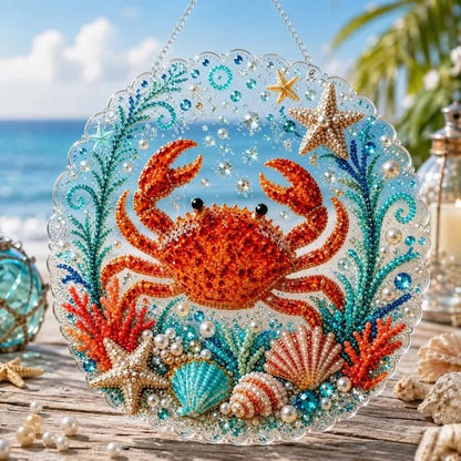 Ocean Crab Sun Catcher Art DIY Diamond Painting Kit CELD21