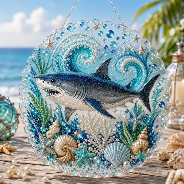 Ocean Shark Suncatcher Art Craft DIY Diamond Painting Kit CELD22