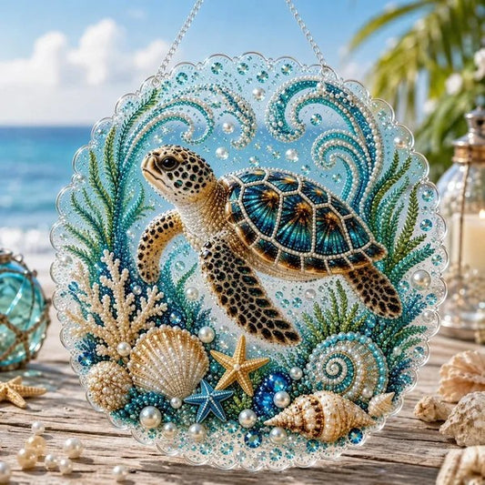 Sea Turtle Ocean Sun Catcher Craft DIY Diamond Painting Kit CELD24