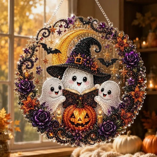 Halloween Cute Ghosts Wreath  DIY Diamond Painting Kit CELD25