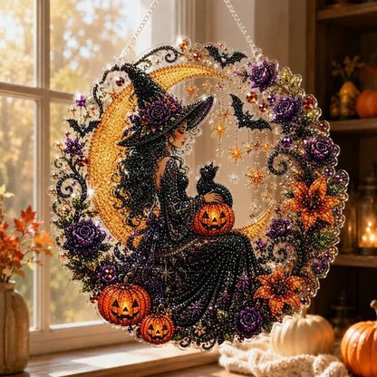 Halloween Witch Crescent Moon DIY Diamond Painting Kit CELD27