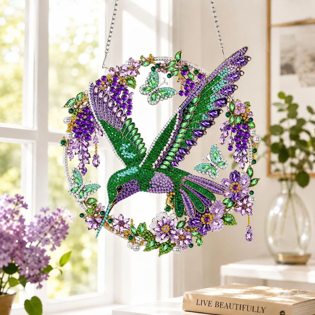 Crystal Green Hummingbird DIY Diamond Painting Kit CELD34