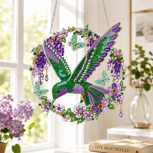 Crystal Green Hummingbird DIY Diamond Painting Kit CELD34